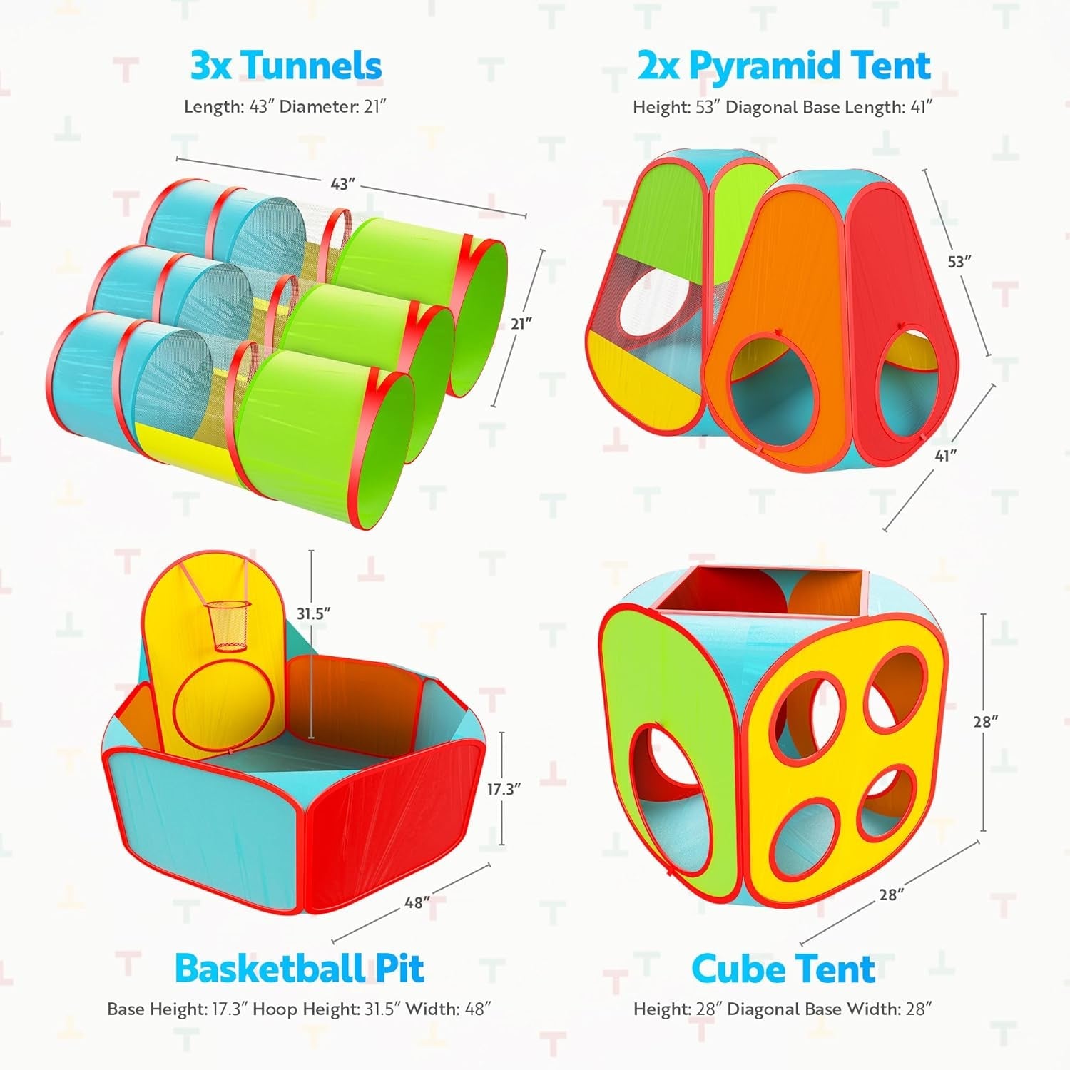Seven Components Kids Play time Tent Ball Pit Bundle