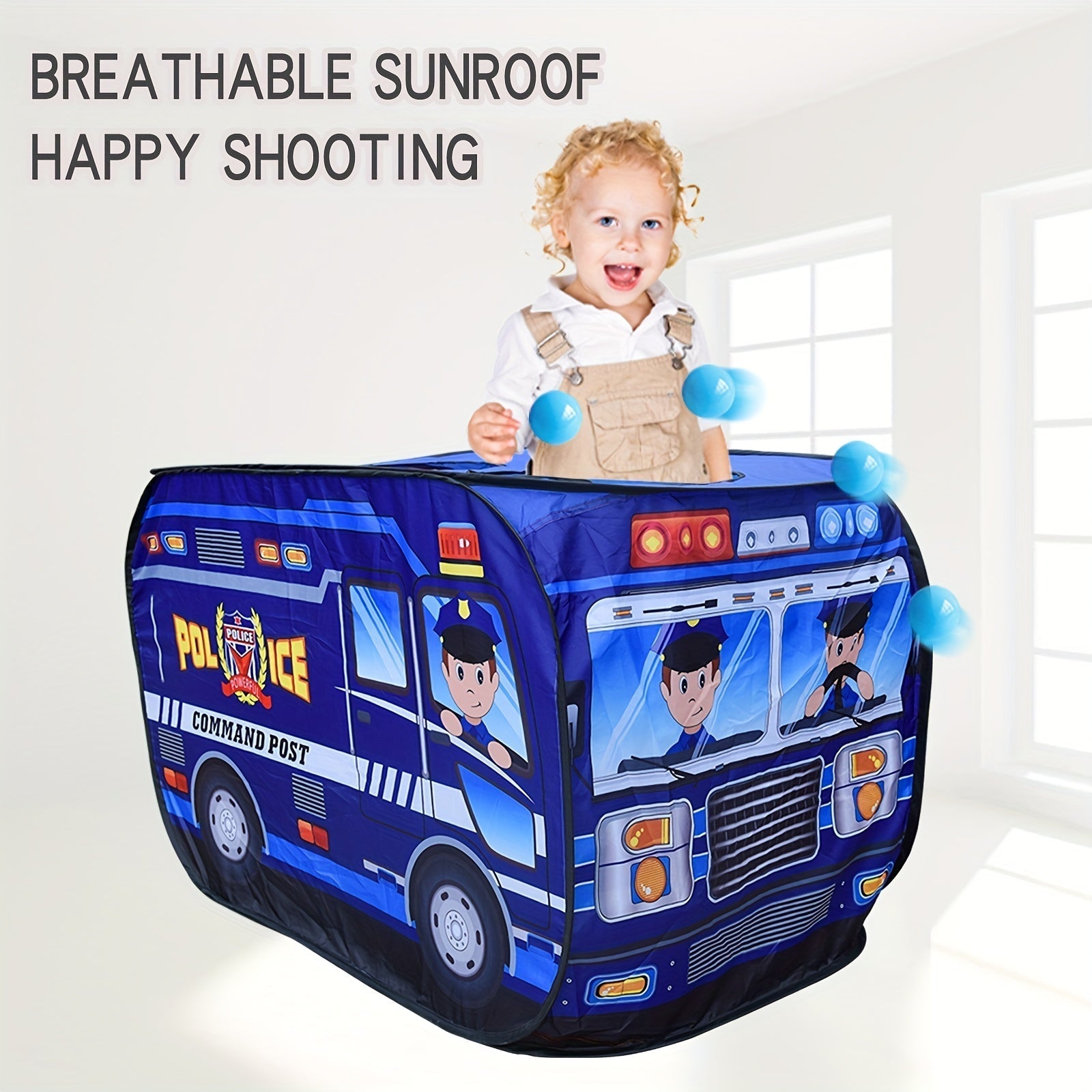 Police Car Play Tent with Sunroof