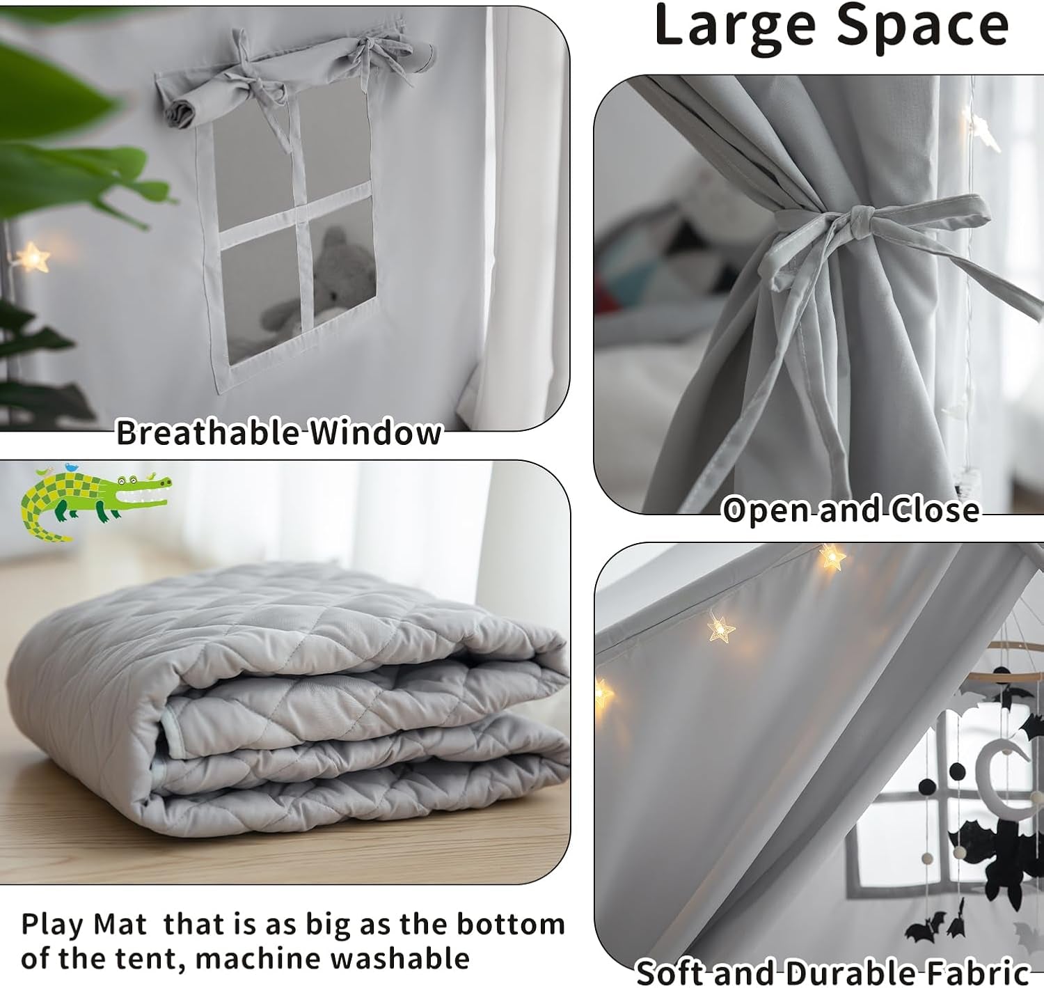 Grey Large Indoor Interlocking Tent Cushioning Mat