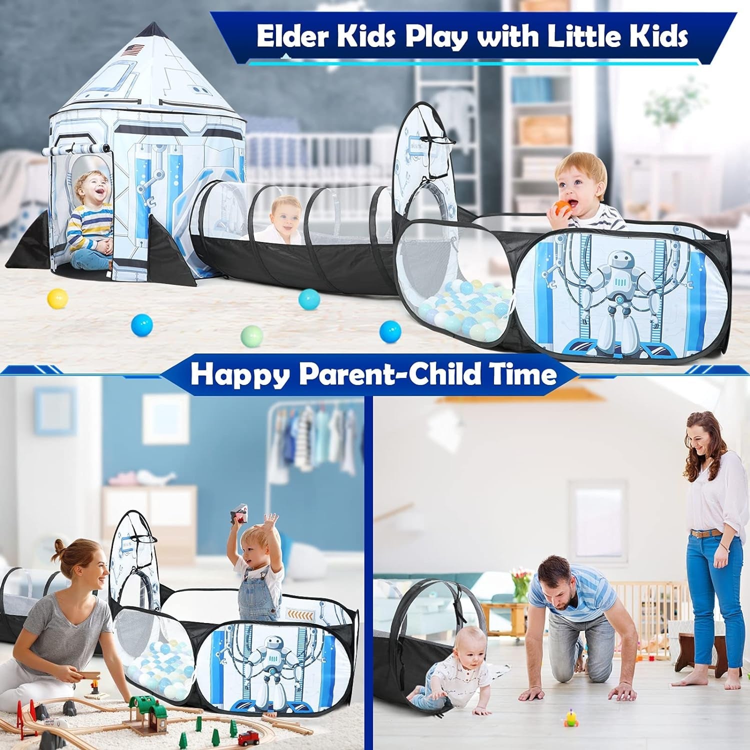 Rock etship Kids Play Tent Ball Pit Multi functional