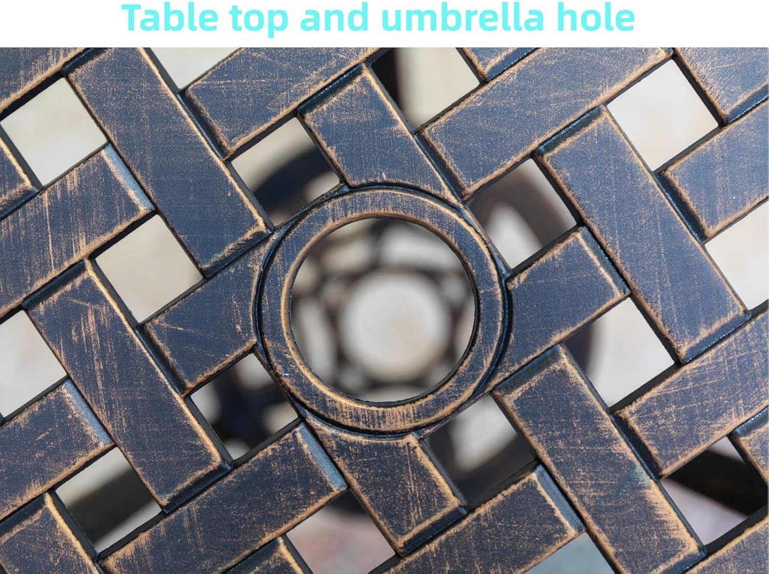 Bistro Set 3 Piece Rustproof Cast Aluminum Furniture Bronze