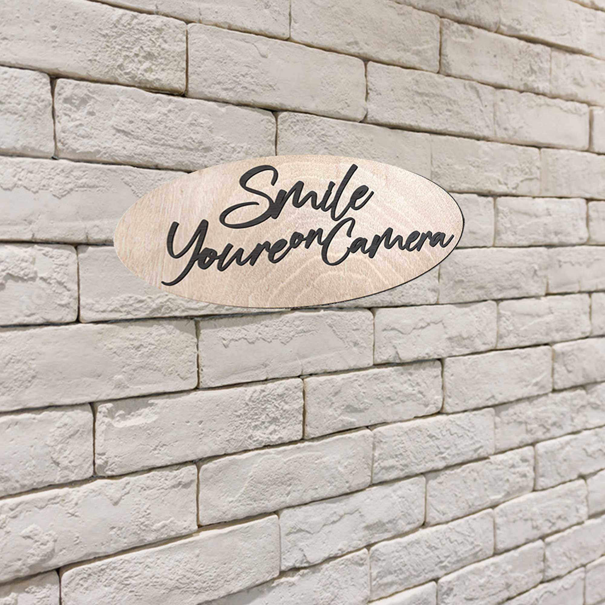 Smile You Are on Camera sign, Business sign, Made in the USA sign, Made from wood, Security camera sign - 320339