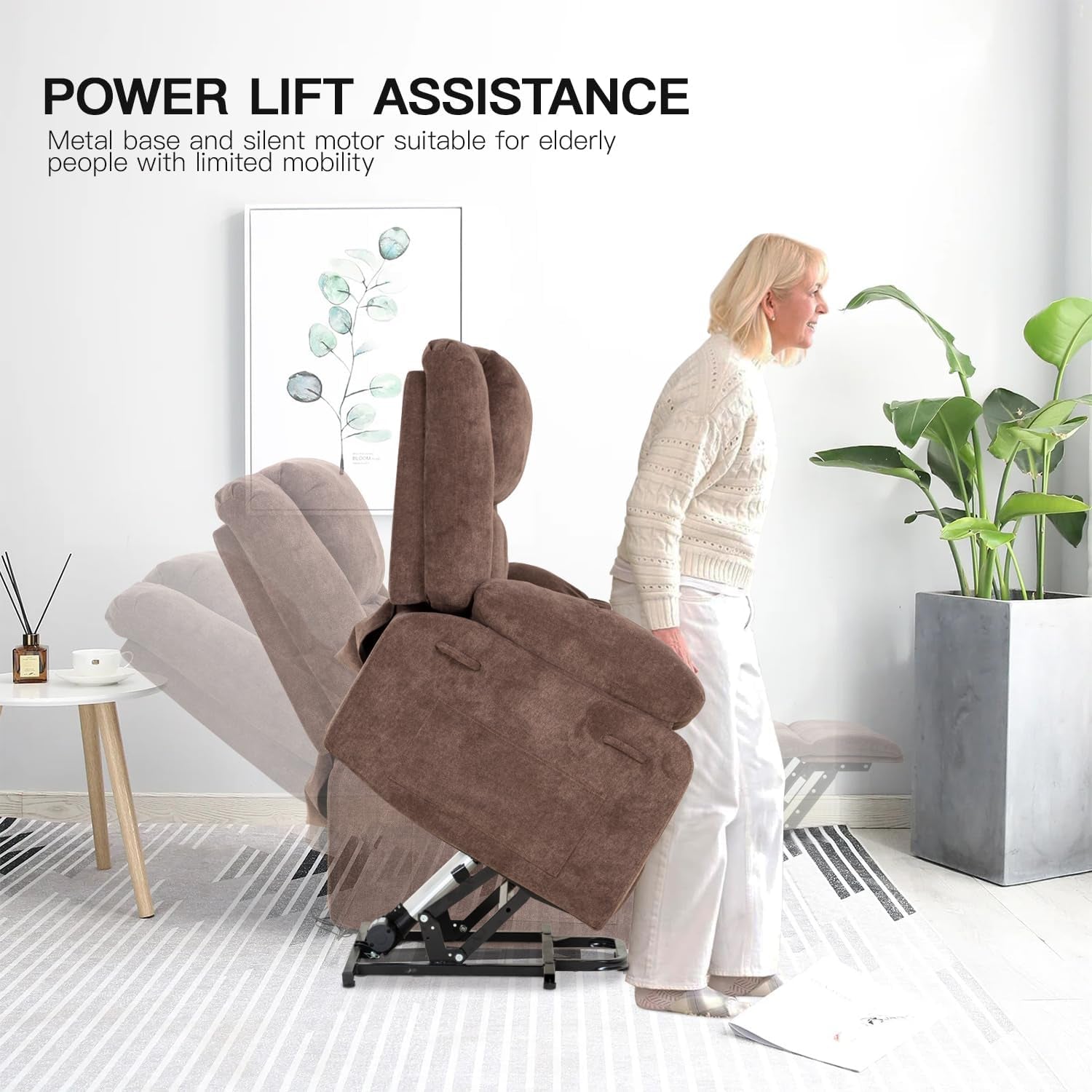 Electric Power Lift Recliner Chair With Massage And Heat