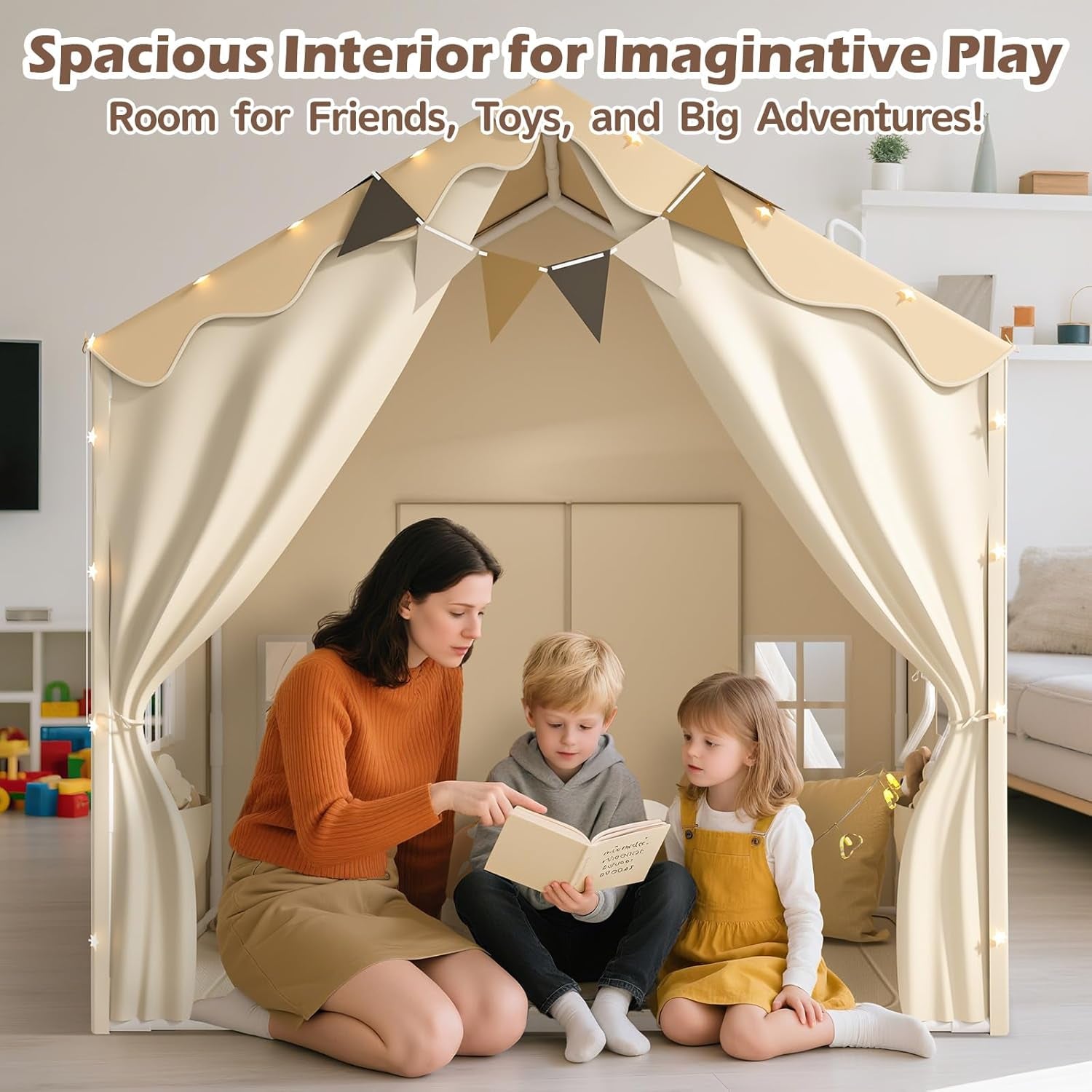 Kids Play Tent Oversized 53By40By51 Inches Dual Doors