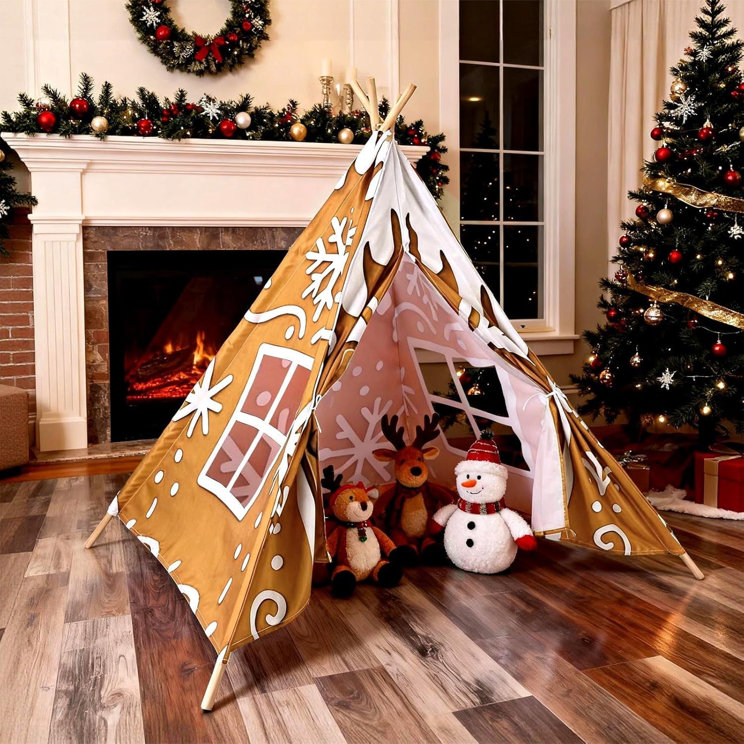 Ginger bread Play Teepee Tent 47x47x55 Inches Foldable