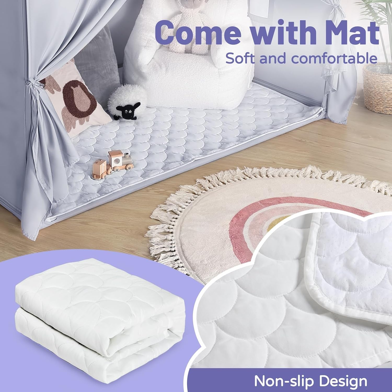 Oversized Gray Indoor Playhouse Tent With Illumination