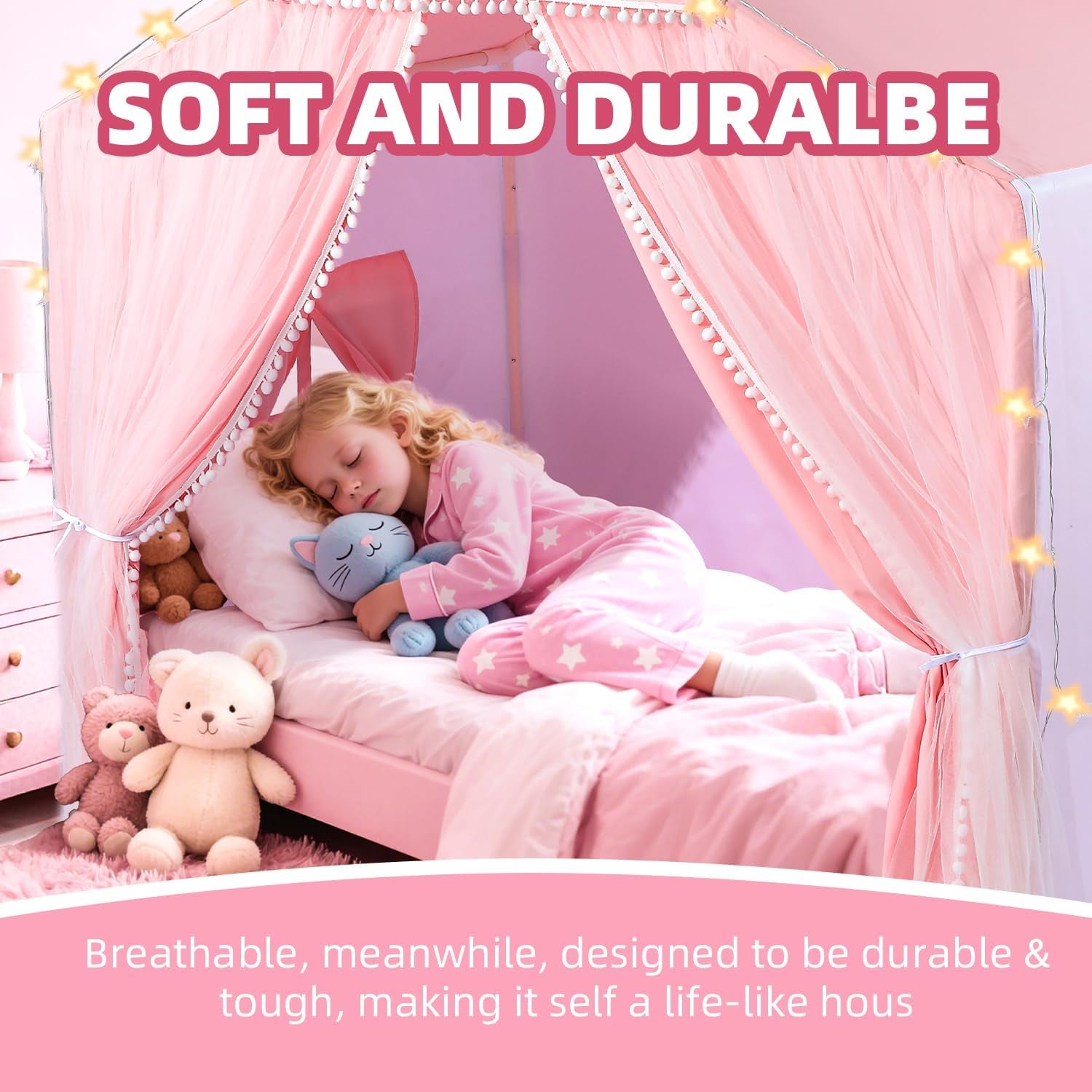 Pink Large Toddler Playhouse Fortress Castle Pro Tent