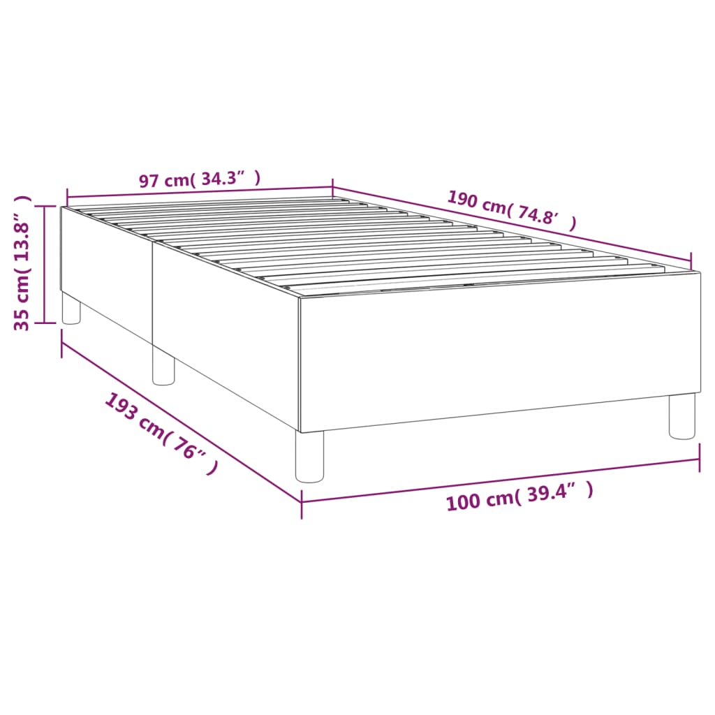 vidaXL Bed Frame Upholstered Mattress Foundation Bedroom Furniture Fabric