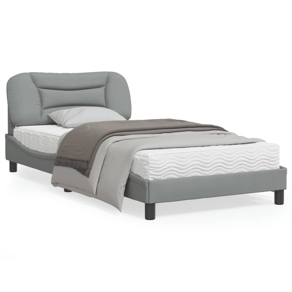 vidaXL Bed Frame with Headboard Mattress Foundation Bedroom Furniture Fabric