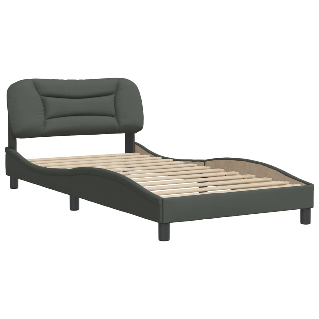 vidaXL Bed Frame with Headboard Mattress Foundation Bedroom Furniture Fabric