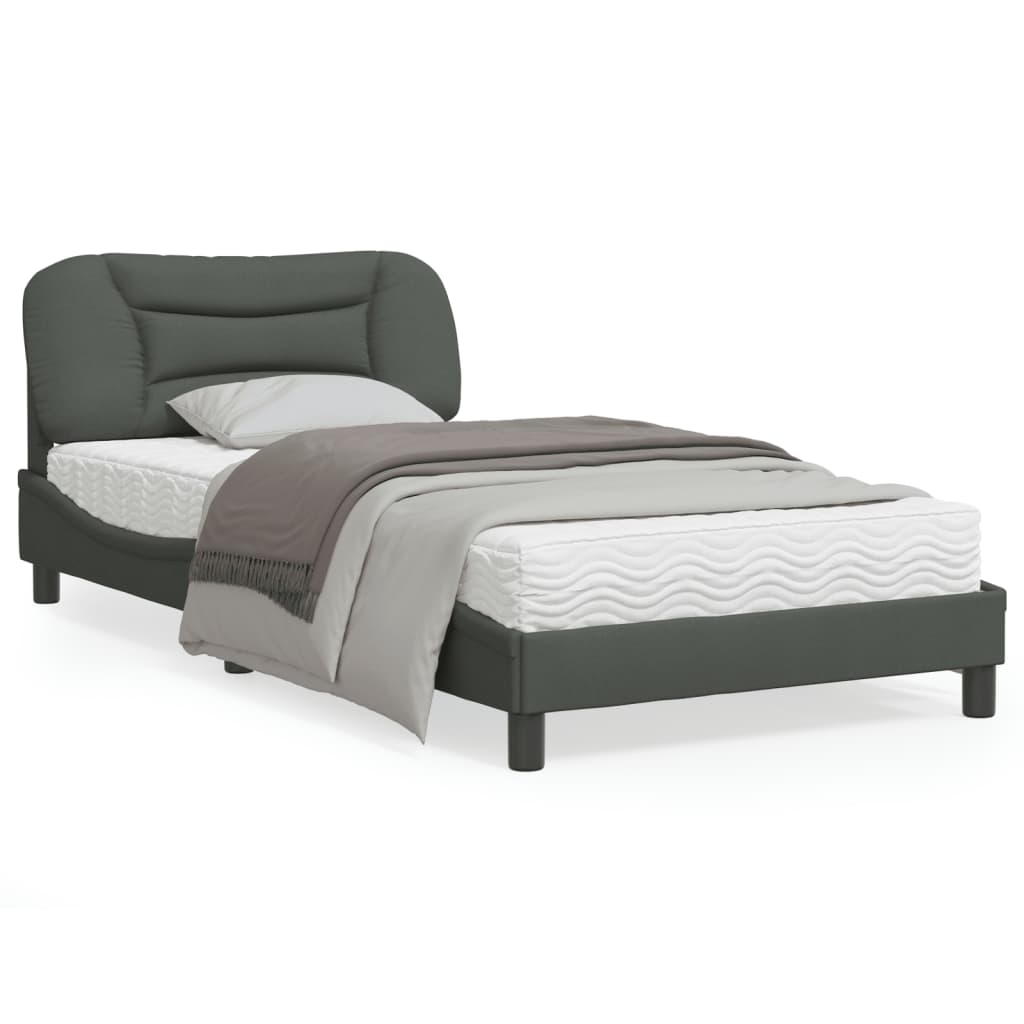 vidaXL Bed Frame with Headboard Mattress Foundation Bedroom Furniture Fabric