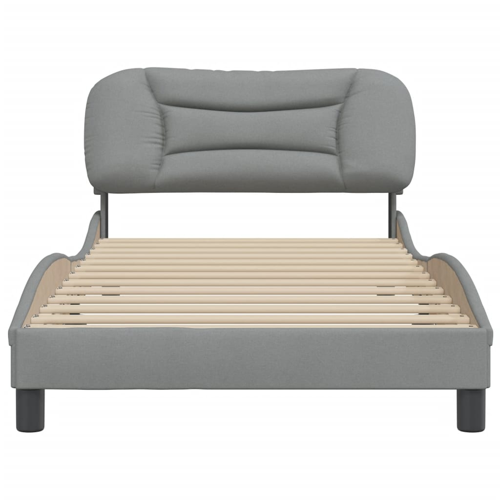 vidaXL Bed Frame with Headboard Mattress Foundation Bedroom Furniture Fabric