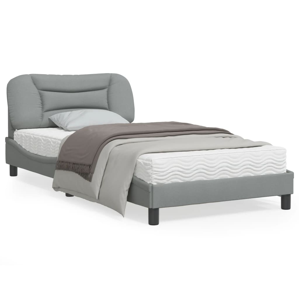 vidaXL Bed Frame with Headboard Mattress Foundation Bedroom Furniture Fabric