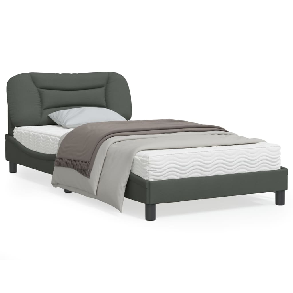 vidaXL Bed Frame with Headboard Mattress Foundation Bedroom Furniture Fabric