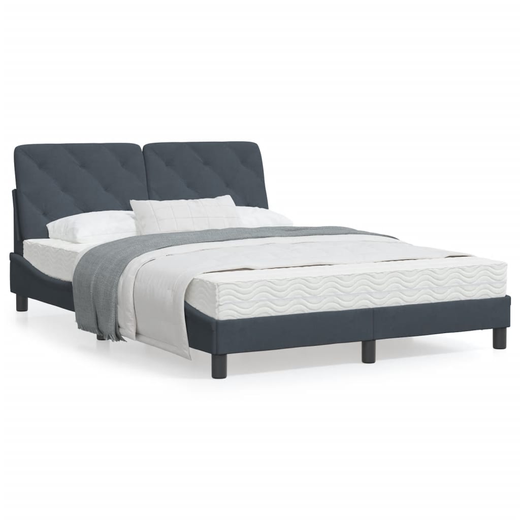vidaXL Bed Frame with Headboard Mattress Foundation Bedroom Furniture Velvet