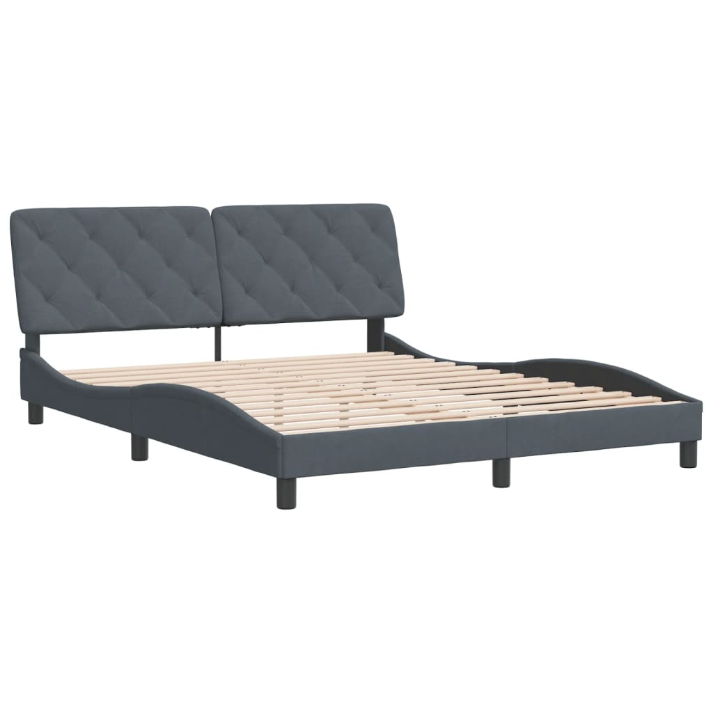 vidaXL Bed Frame with Headboard Mattress Foundation Bedroom Furniture Velvet