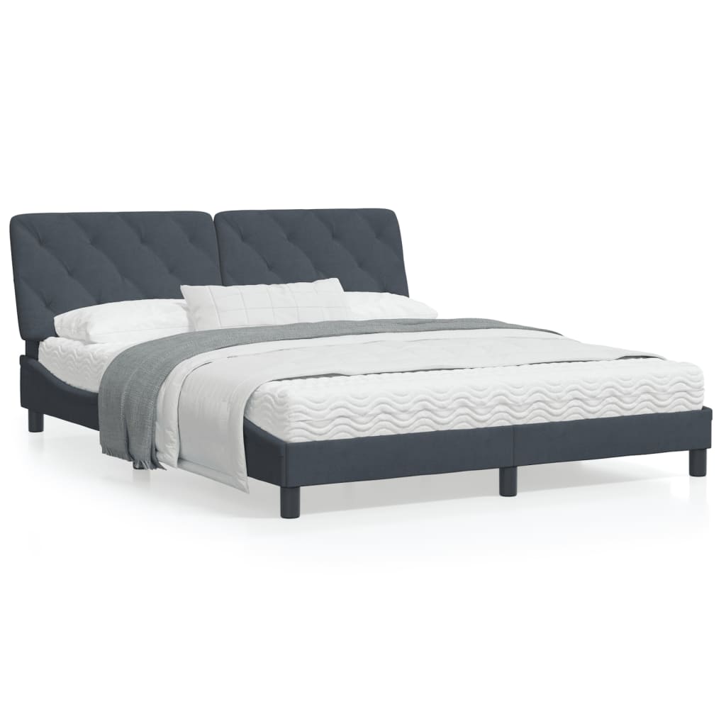 vidaXL Bed Frame with Headboard Mattress Foundation Bedroom Furniture Velvet
