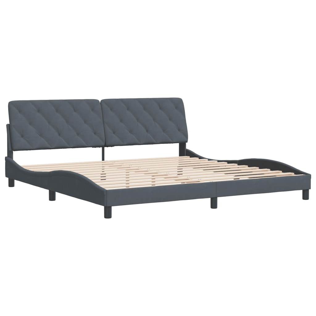 vidaXL Bed Frame with Headboard Mattress Foundation Bedroom Furniture Velvet