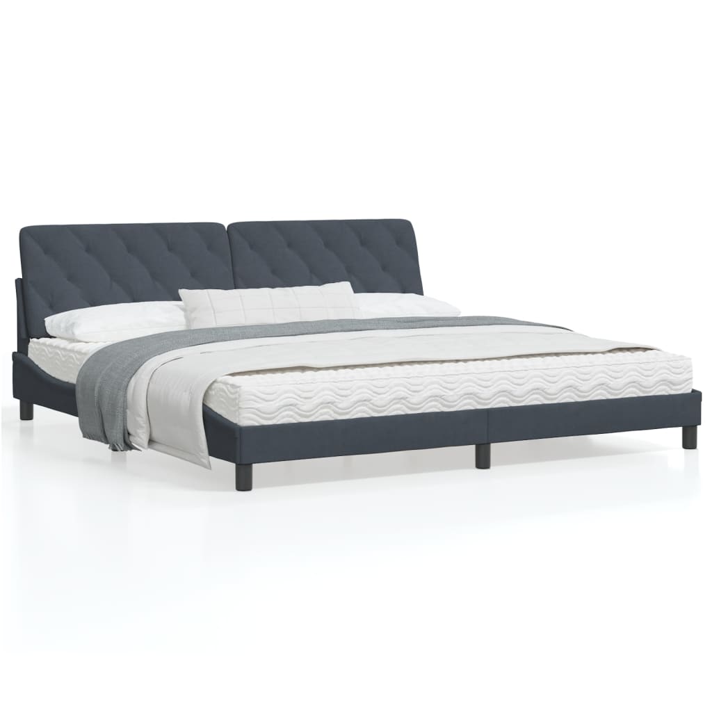 vidaXL Bed Frame with Headboard Mattress Foundation Bedroom Furniture Velvet