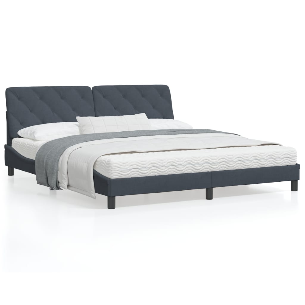 vidaXL Bed Frame with Headboard Mattress Foundation Bedroom Furniture Velvet
