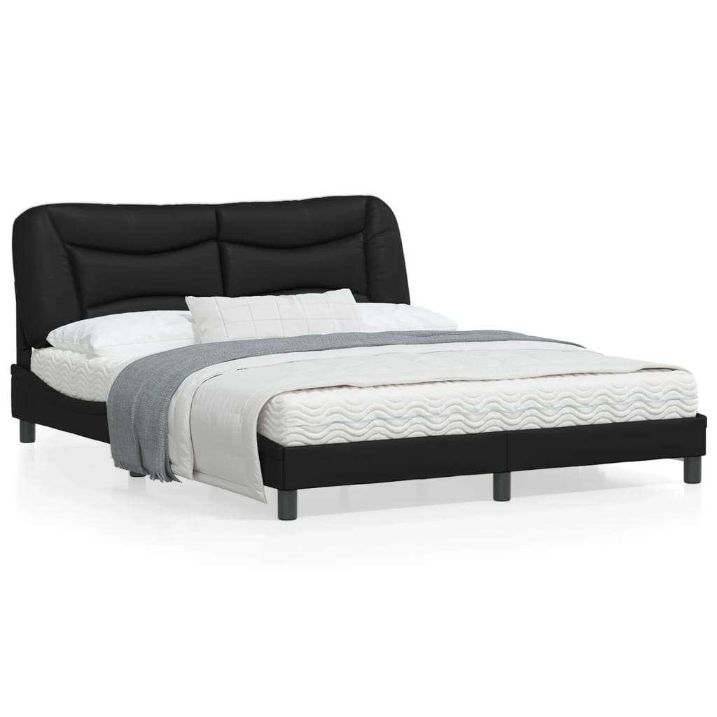 vidaXL Bed Frame with Headboard Mattress Foundation Furniture Faux Leather