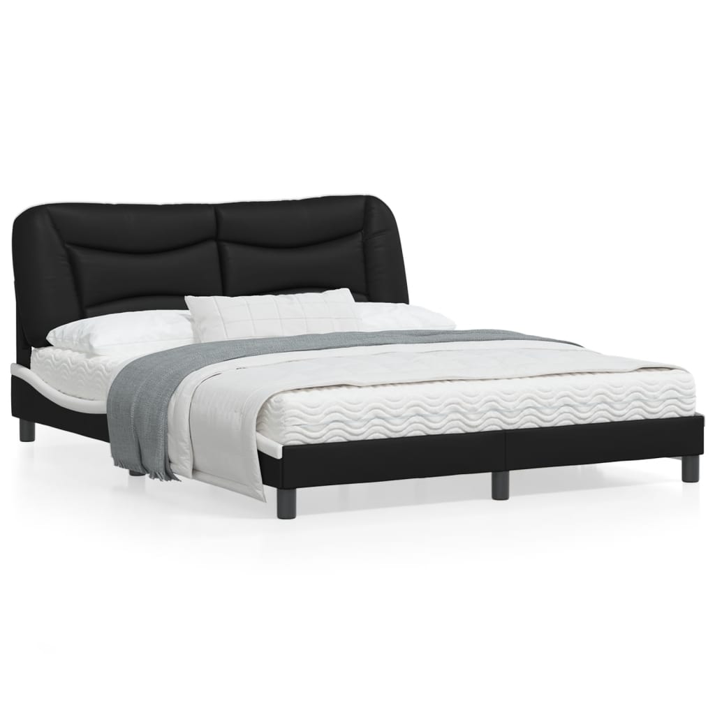 vidaXL Bed Frame with Headboard Mattress Foundation Furniture Faux Leather
