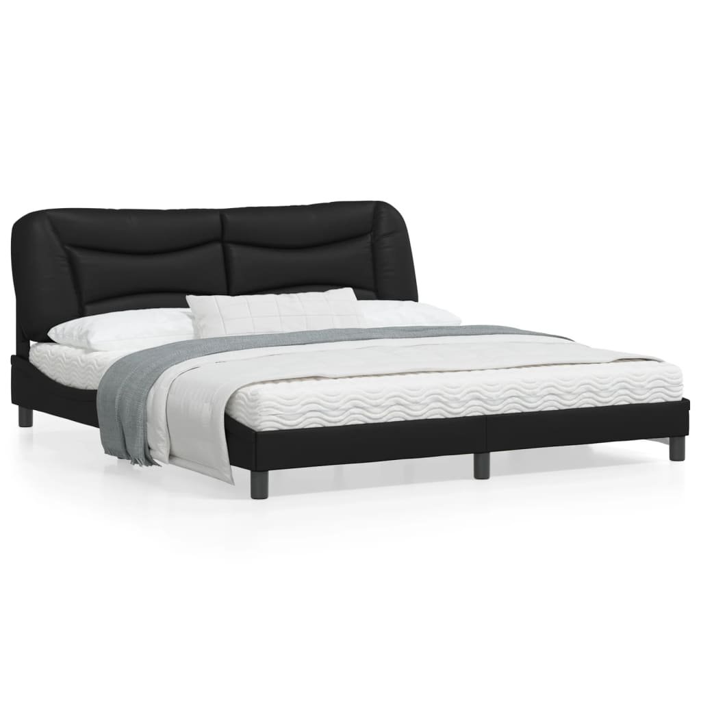 vidaXL Bed Frame with Headboard Mattress Foundation Furniture Faux Leather