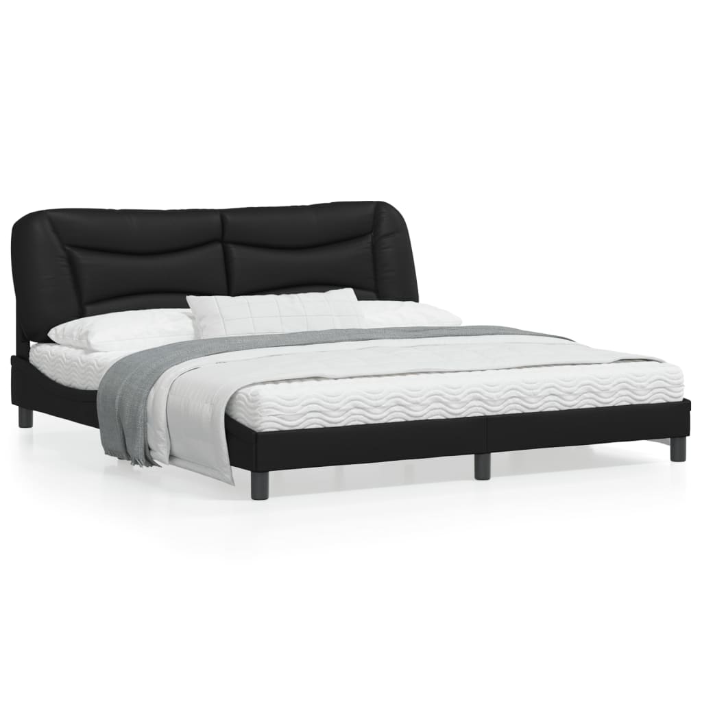 vidaXL Bed Frame with Headboard Mattress Foundation Furniture Faux Leather