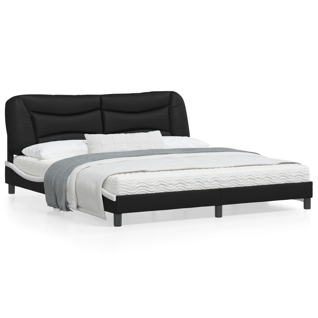 vidaXL Bed Frame with Headboard Mattress Foundation Furniture Faux Leather