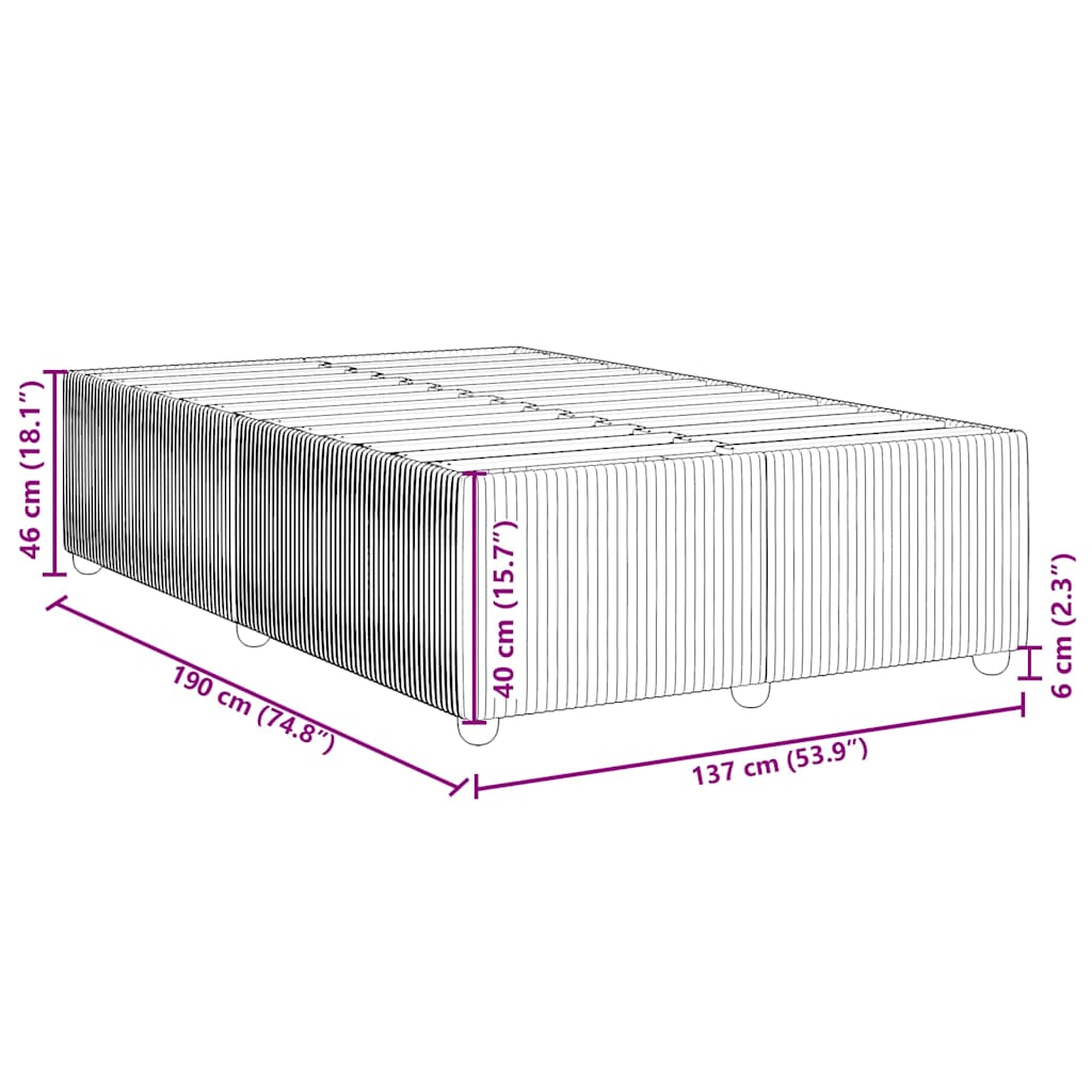 vidaXL Bed Frame Upholstered Box Spring Base Bedroom Furniture Velvet