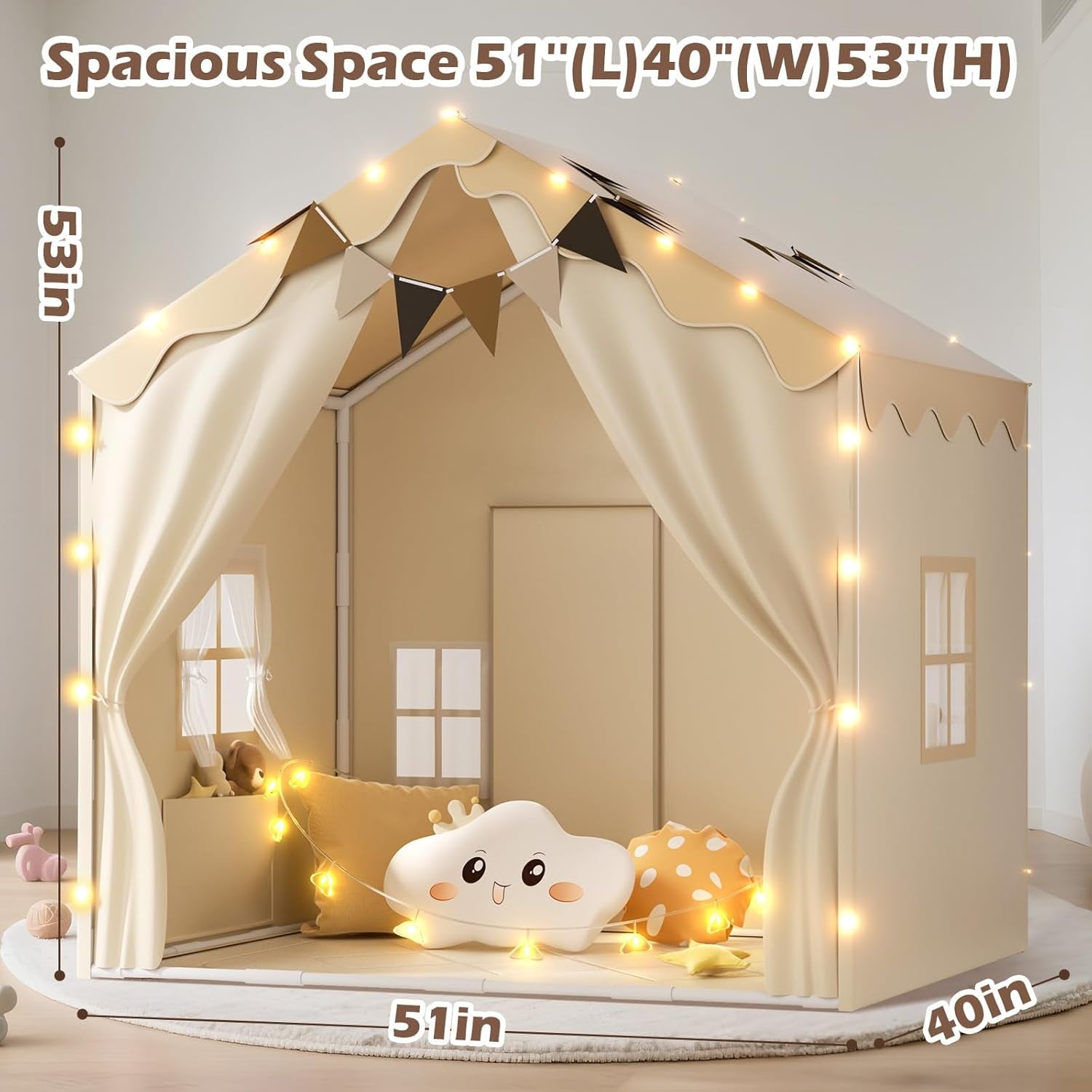 Kids Play Tent Oversized 53By40By51 Inches Dual Doors