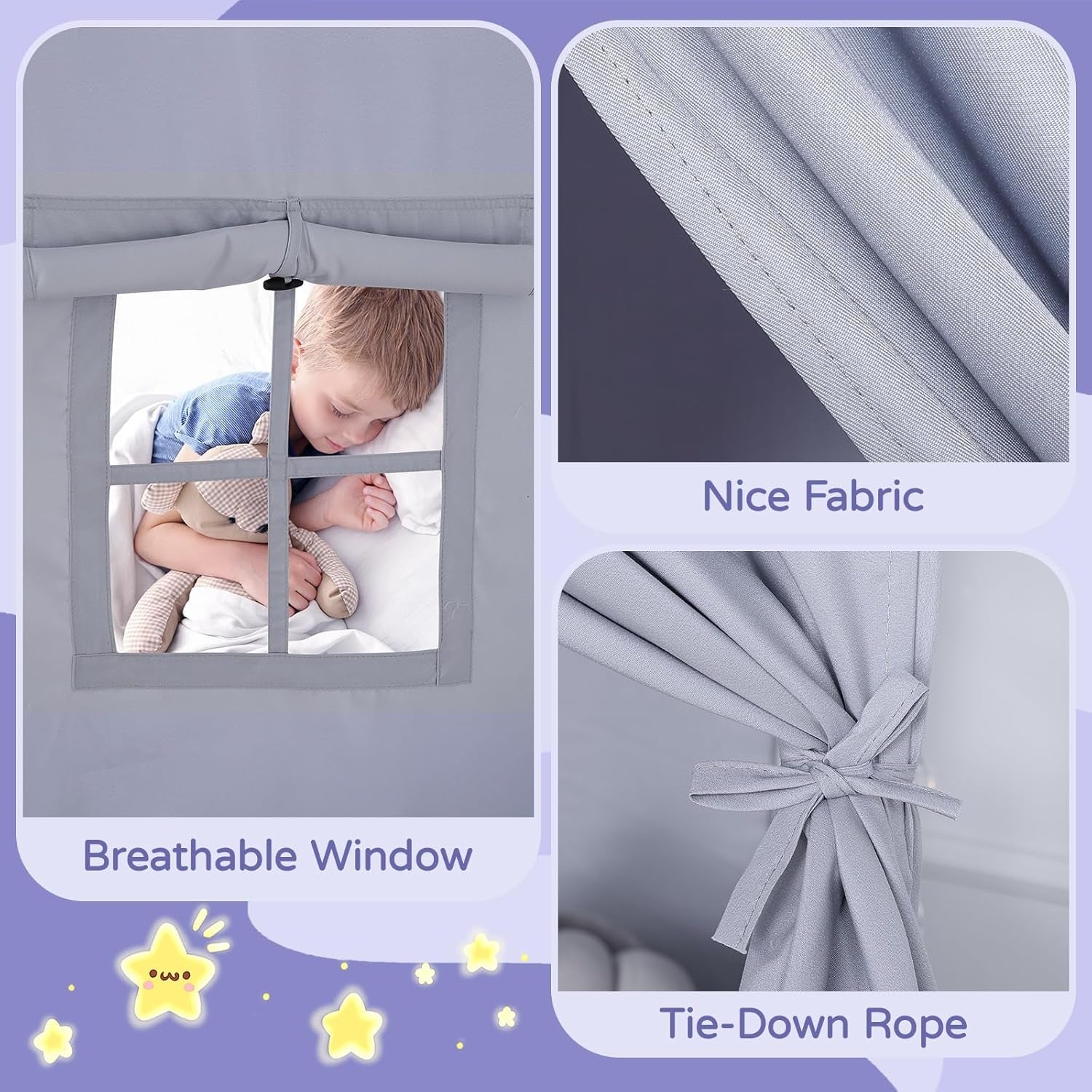 Oversized Gray Indoor Playhouse Tent With Illumination