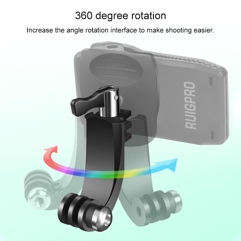NNEIDS 360 Degree J-Type Backpack Mount For Gopro Dji And Action Cameras