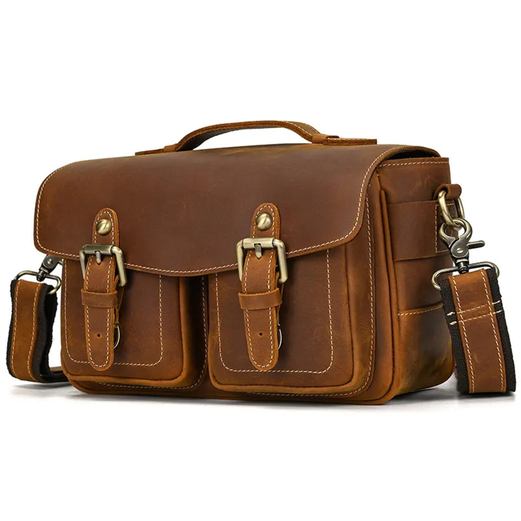 The Faust Leather Camera Bag | Crossbody Vintage Camera Messenger Bag