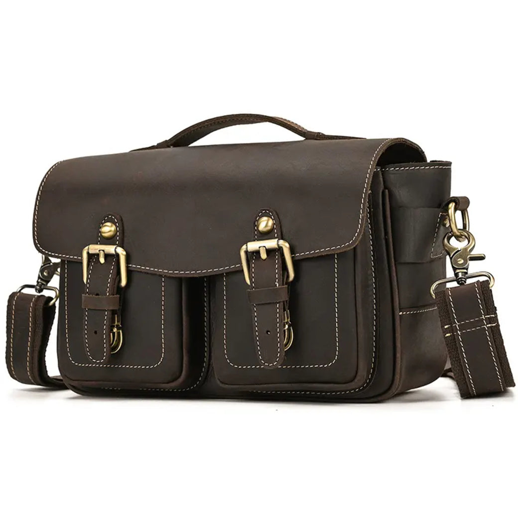 The Faust Leather Camera Bag | Crossbody Vintage Camera Messenger Bag