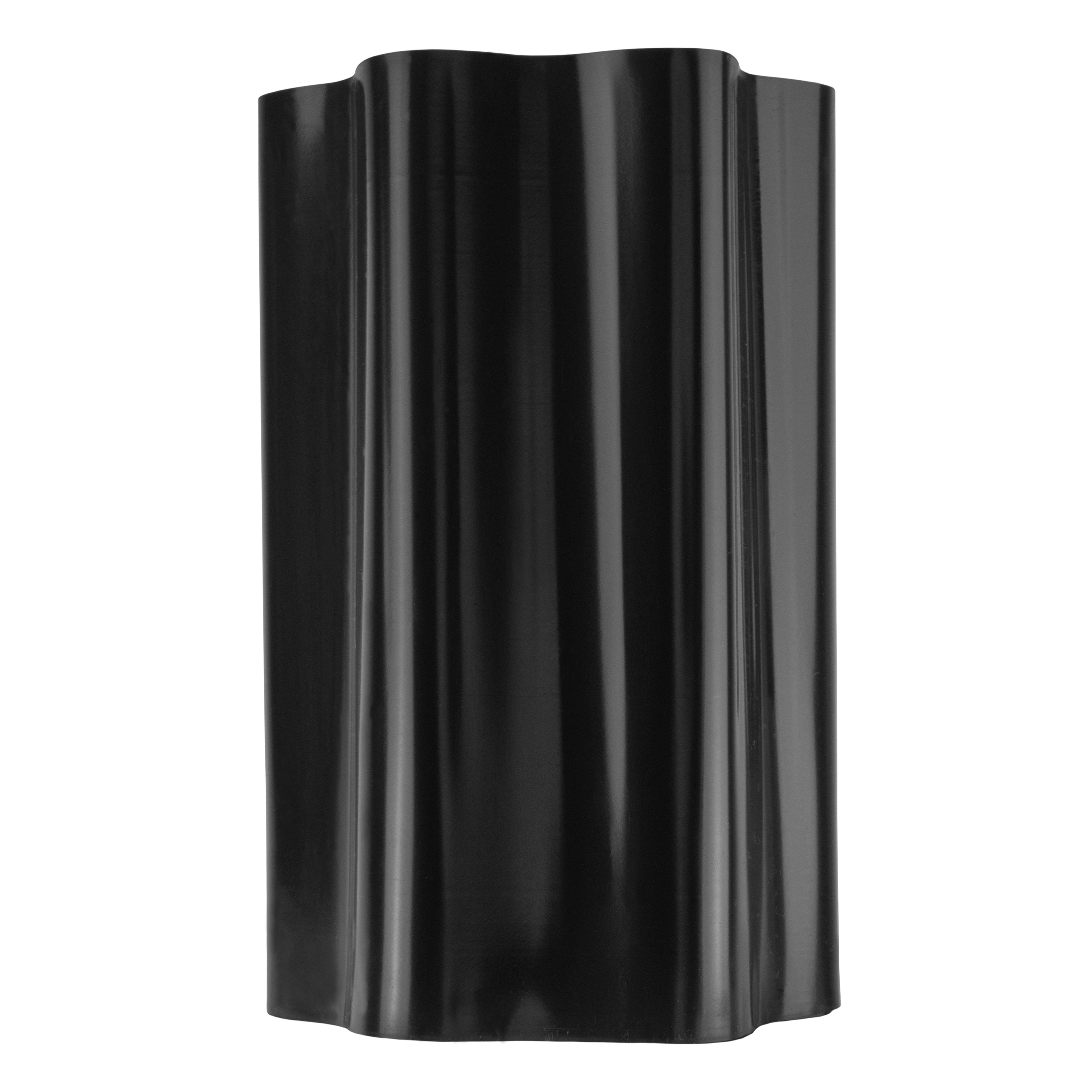 Wavy Plastic Garden Lawn Edging, H=25CM, L=9M, Black