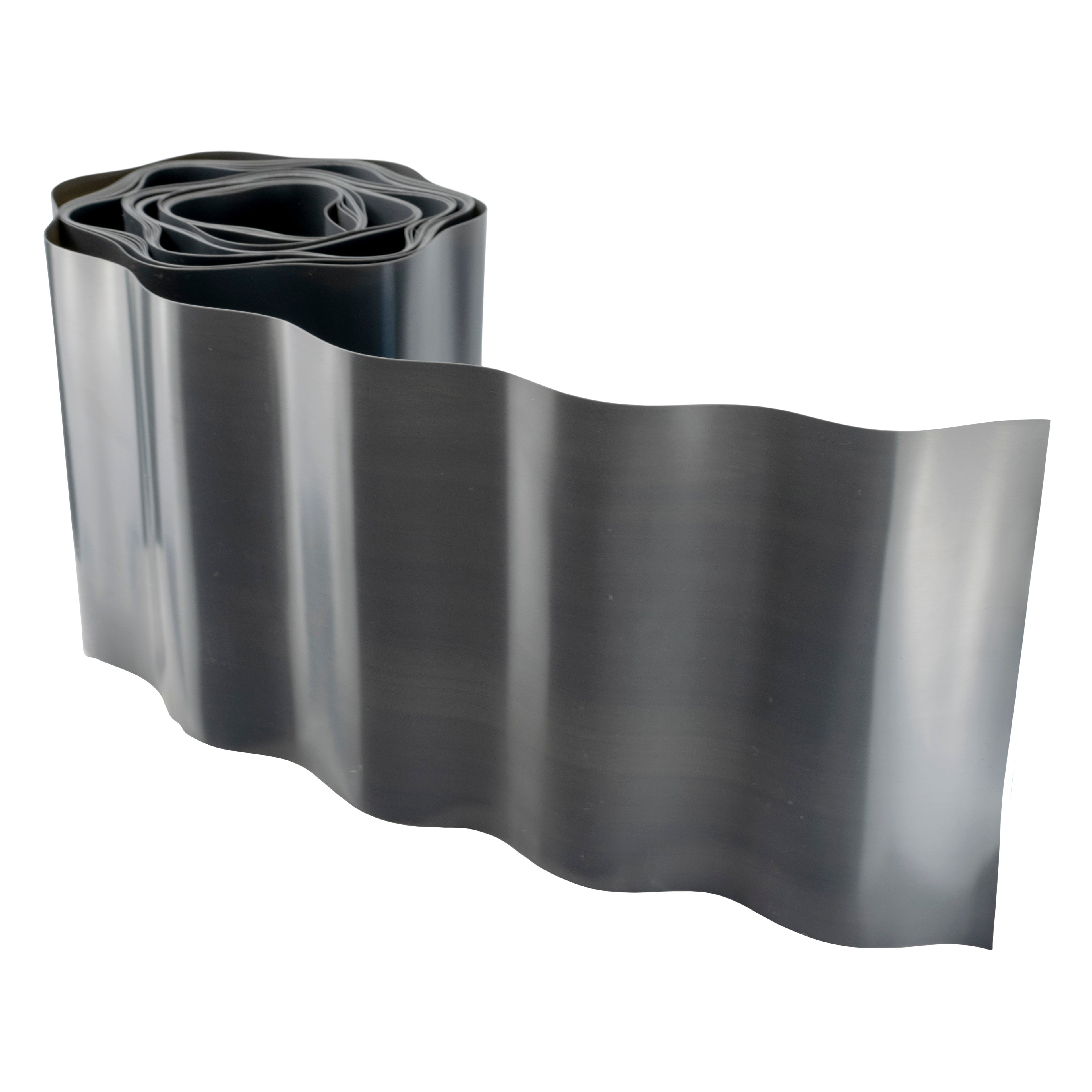 Wavy Plastic Garden Lawn Edging, H=10CM, L=9M, Gray