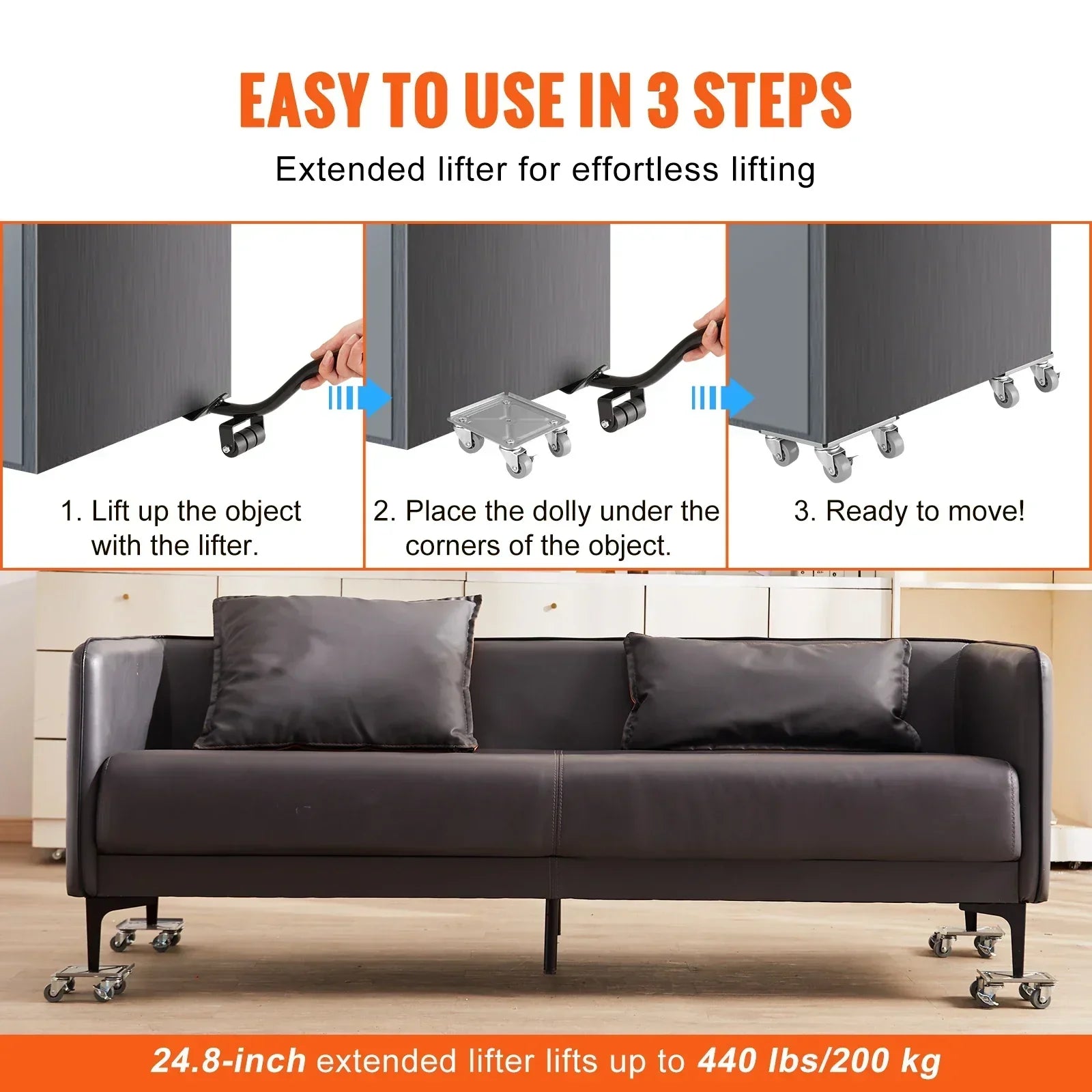 4pcs Industrial Machinery Mover - 360° Rotation, Heavy Furniture Transport