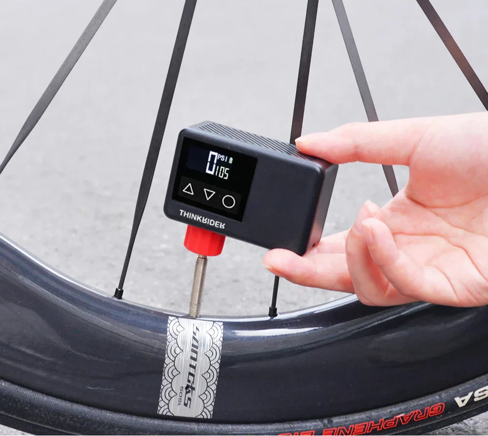 Mini Electric Bike Pump 120 PSI Pocket-Sized Tire Inflator Black