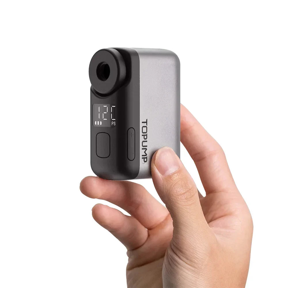 Mini Cordless Electric Bike Pump 120 PSI Tire Inflator with Screen Grey