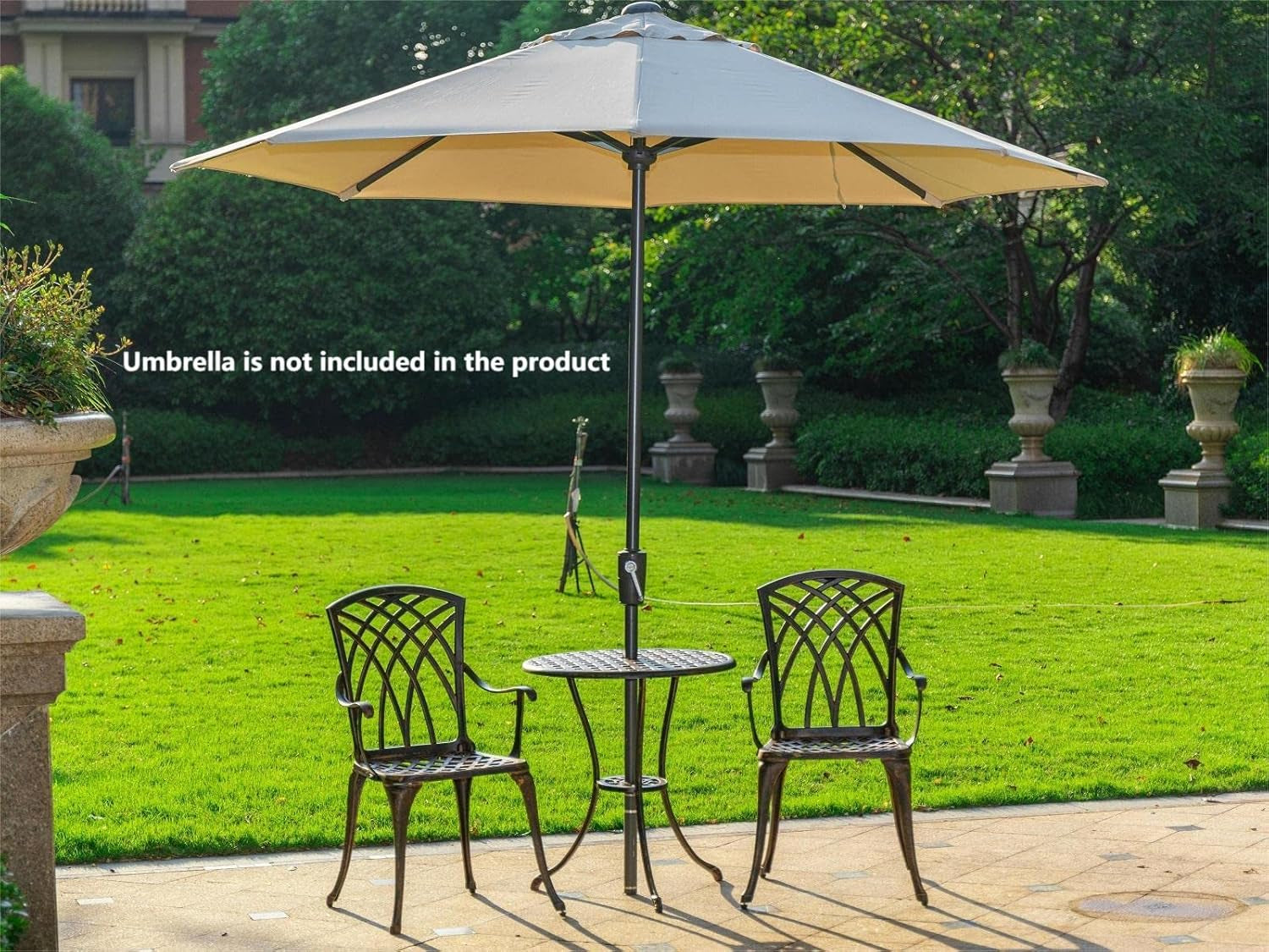 Bistro Set 3 Piece Rustproof Cast Aluminum Furniture Bronze