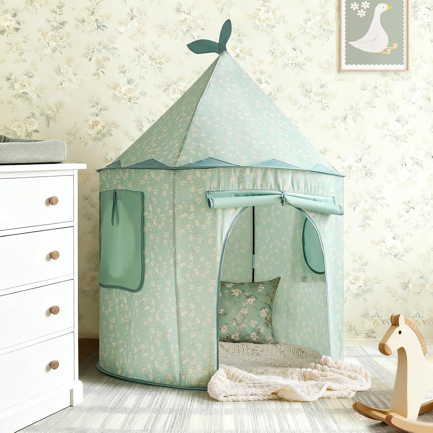 Green Kids Portable Indoor Multifunctional Play Tent