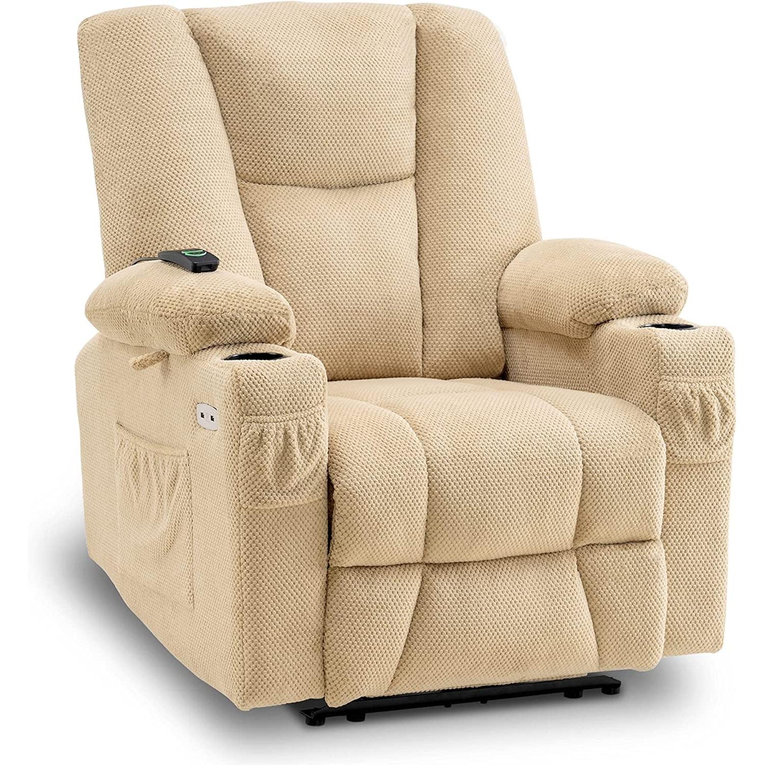 Fabric Electric Recliner Chair With Heat Remote Control