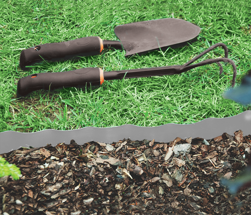 Wavy Plastic Garden Lawn Edging, H=10CM, L=9M, Light Gray