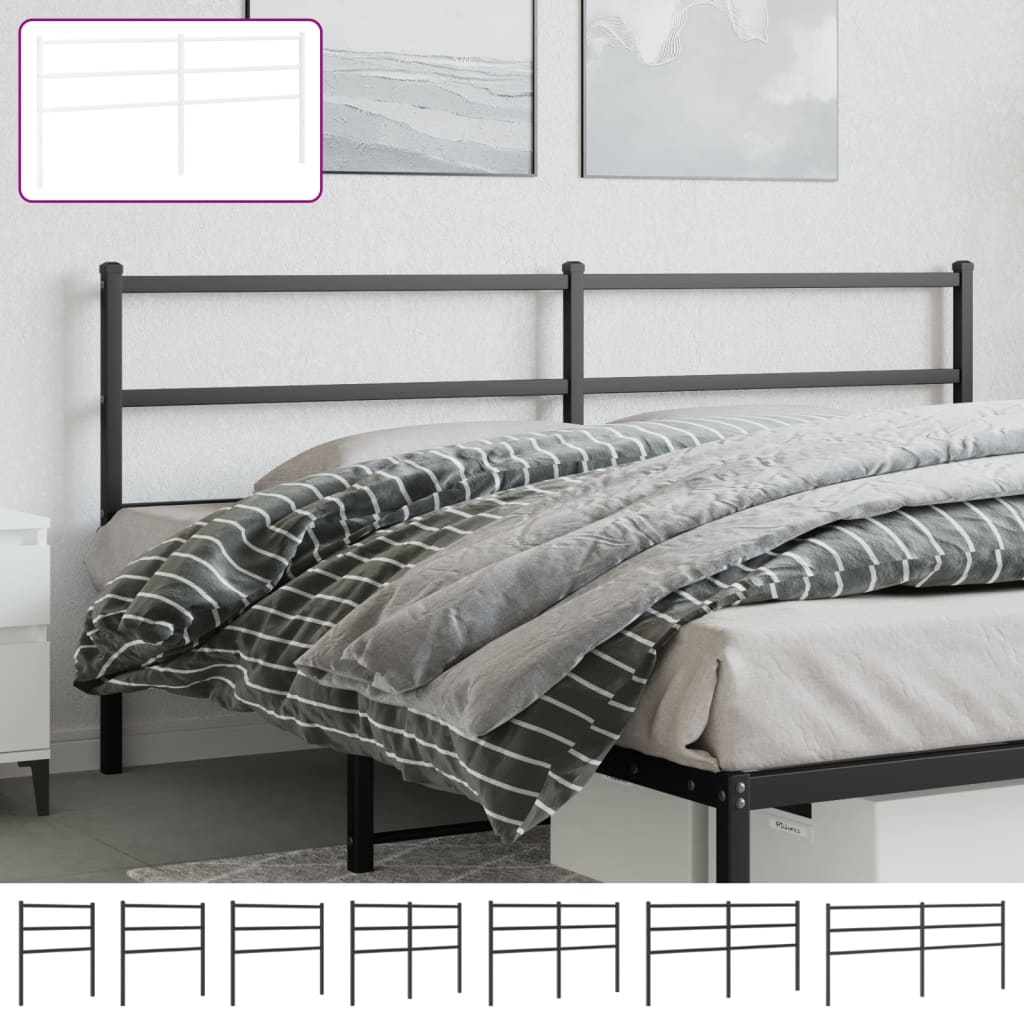 vidaXL Metal Headboard Bed Header Base Mattress Foundation Bedroom Furniture