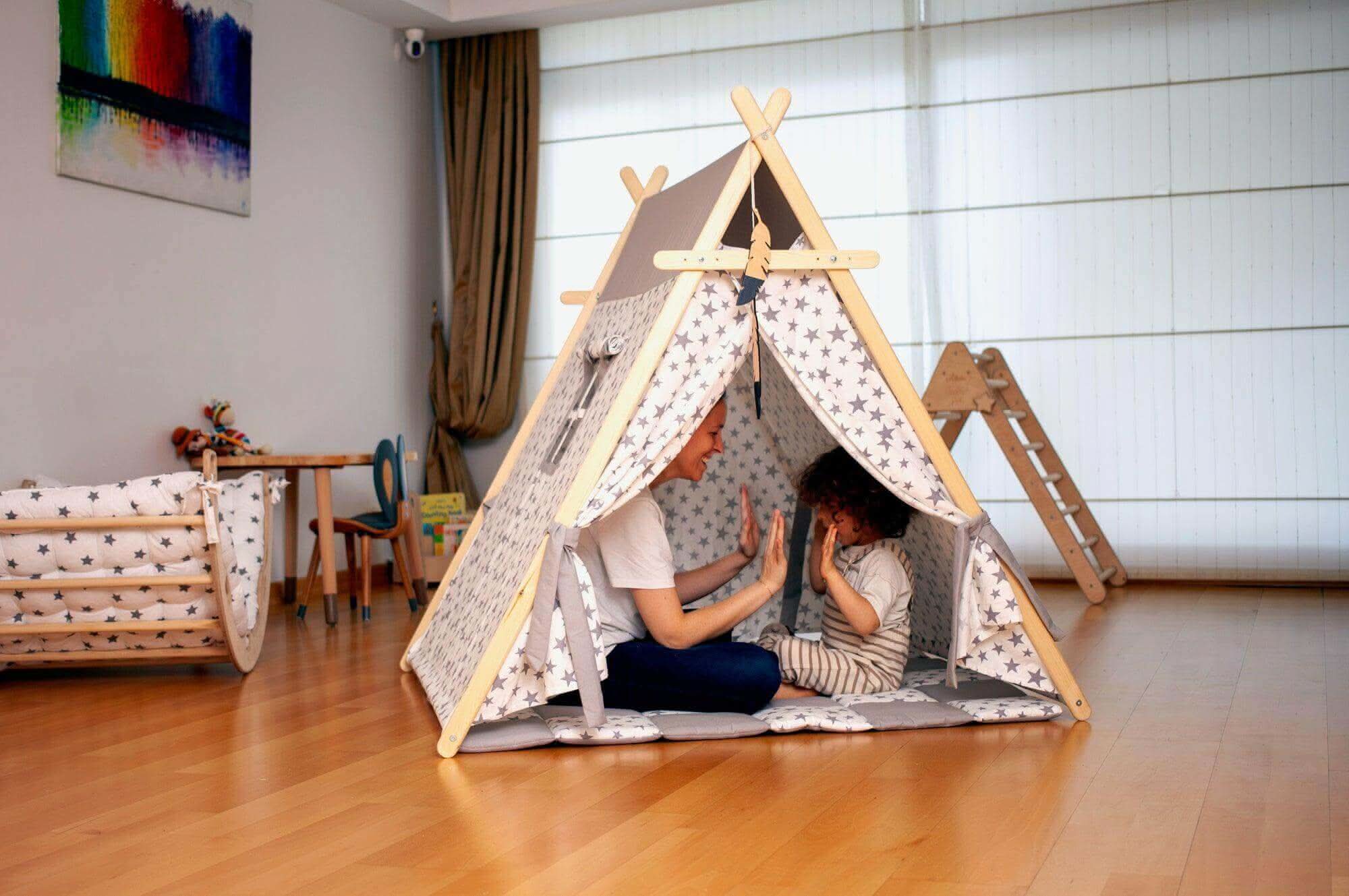 Play Tent and Play Mat / White Stars